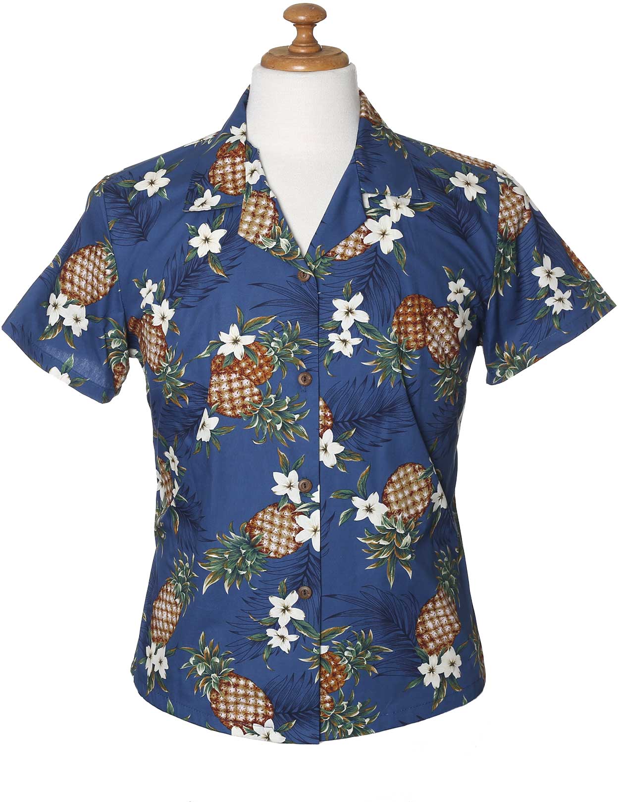 Fitted Pineapples Women Hawaiian Shirt