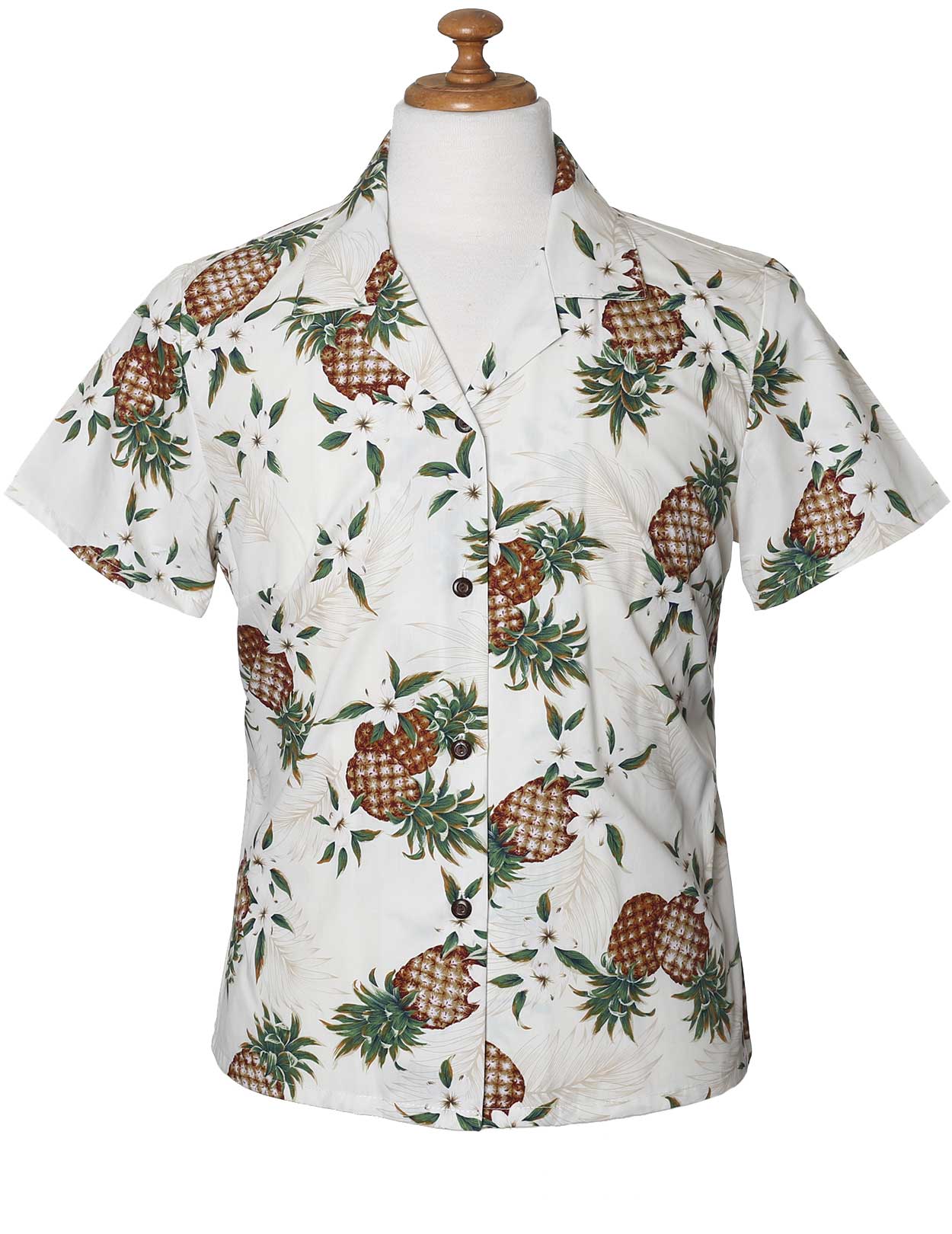 Fitted Pineapples Women Hawaiian Shirt