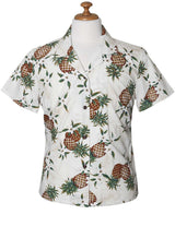 Fitted Pineapples Women Hawaiian Shirt