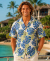 Kupulau Cotton Poplin Resort Aloha Shirt Olive