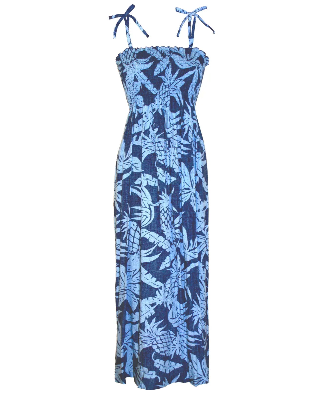 Long Length Smock Tube Top Pineapple Dress