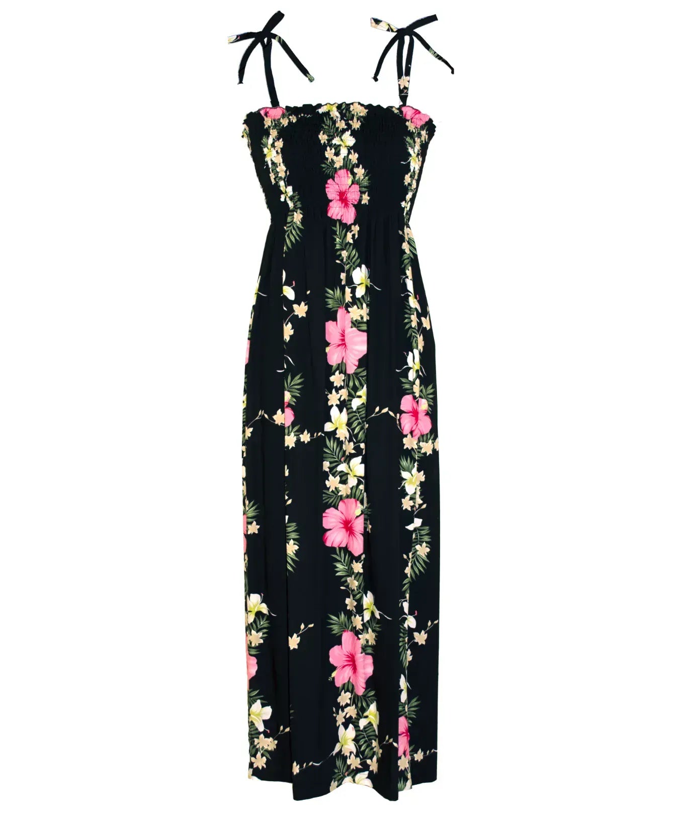 Long Tube Top Smock Maxi Hawaiian Dress