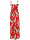 Waianae Maxi Long Smock Hawaiian Dress Red