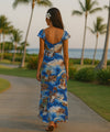 Blue Hawaii Long Maxi Rayon Hawaiian Dress