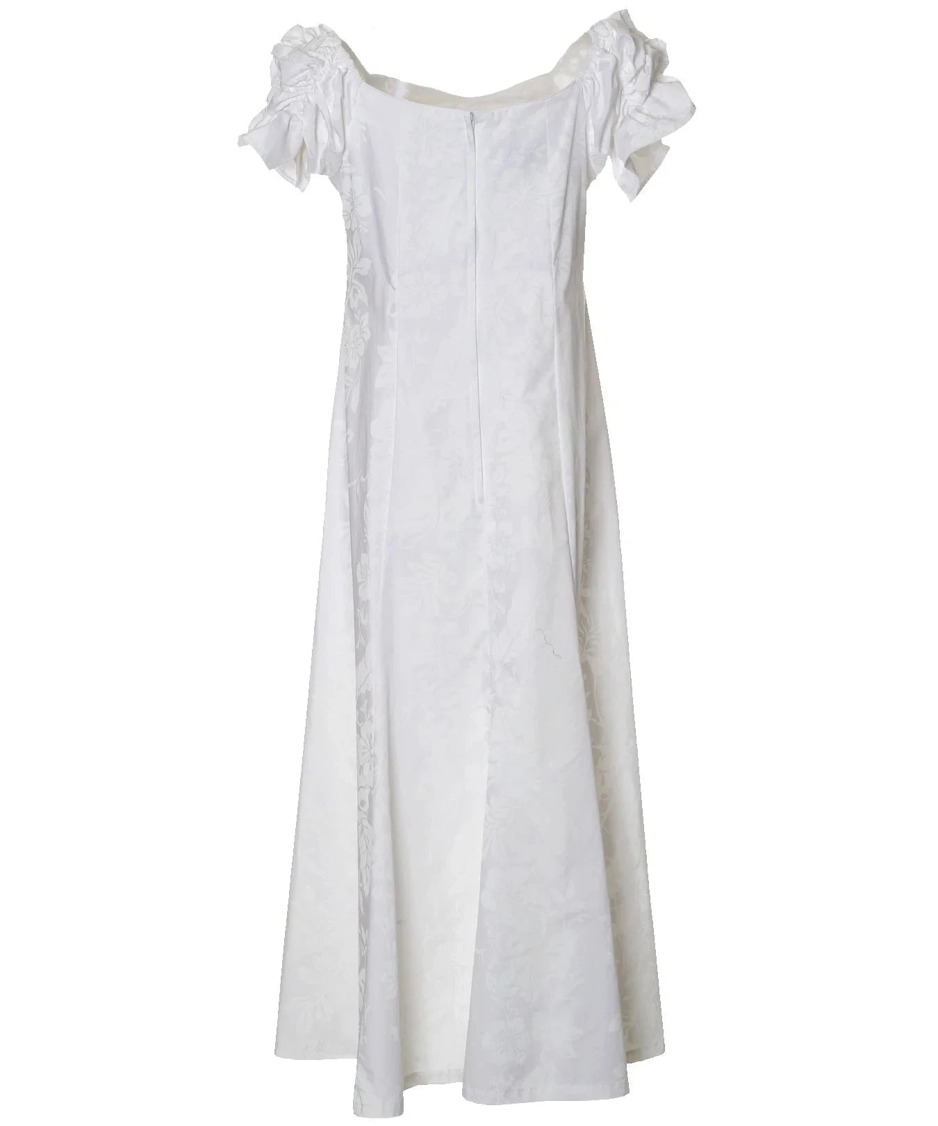 Long Muumuu with Ruffled Sleeves Hawaiian Dress