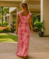 Pink Pull Over Long Ruffled Muumuu Dress