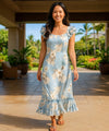 Palolo Long Muumuu Hawaiian Dress Blue