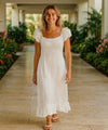 Long Muumuu Wedding Dress White