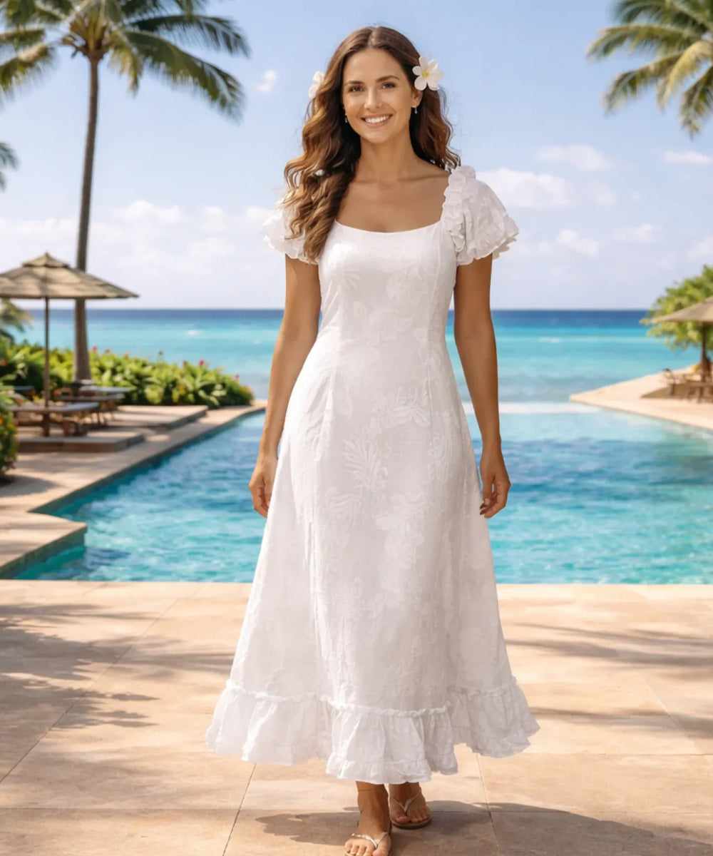 white muumuu dress Long Muumuu Wedding Dress