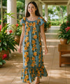 Long Muumuu Hawaiian Dress Sky Blue