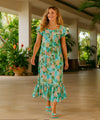 Cotton Relax Fit Long Muumuu Dress Aqua