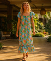 Cotton Relax Fit Long Muumuu Dress Sky Blue