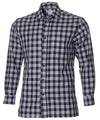 Long Sleeve Button Up Navy Palaka Shirt Men's Long Sleeves Shirt