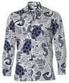 Long Sleeves Sea Horse Cotton Aloha Shirt