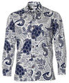 Long Sleeves Sea Horse Cotton Aloha Shirt Men's Long Sleeves Shirt