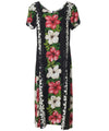 Rayon Cap Sleeves Panel Hawaiian Dress