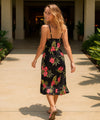 Mid Length Slip Black Hawaiian Dress