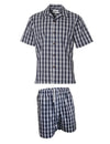 Men's Navy Palaka Hawaiian Shirt Cabana Set Cabana Set Men