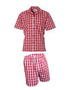 Men's Red Palaka Hawaiian Shirt and Short Cabana Set Cabana Set Men