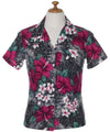 Hibiscus Cotton Fitted Watercolor Blouse Women Shirts