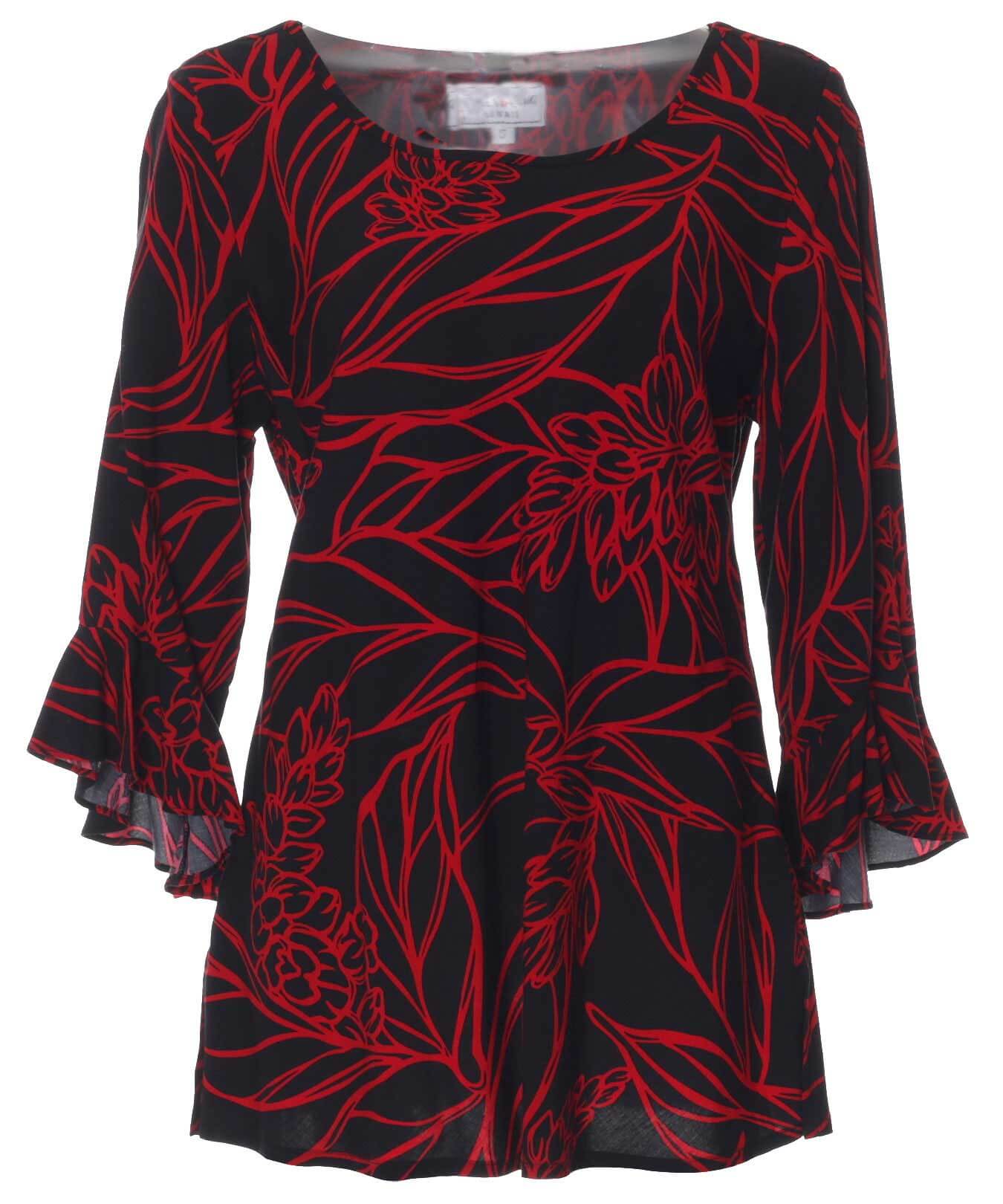 Bias Cut Tapered Fit 3/4 Bell Sleeves Blouse