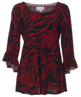 Bias Cut Tapered Fit 3/4 Bell Sleeves Blouse