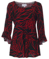 Bias Cut Tapered Fit 3/4 Bell Sleeves Blouse