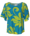 Double Ruffle Layered Rayon Short Sleeve Blouse Women Shirts