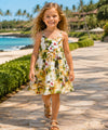 Mahina Hibiscus Girls Hawaiian Sundress Maize