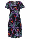 Short Sleeves Short Rayon A-Line Dress