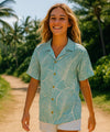 Short Sleeves Taro Relax Camp Ladies Blouse Light Sky Blue