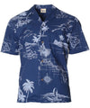 Hawaiian Islands Map Poly Cotton Hawaiian Shirt