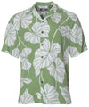 Rayon Taro Relax Fit Men's Aloha Shirt Green