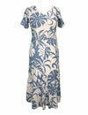 Makapu V-Neck with Cap Sleeves Dress Tea Length Dress