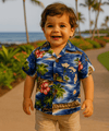 Dimond Head Cotton Boys Aloha Shirt Royal Navy