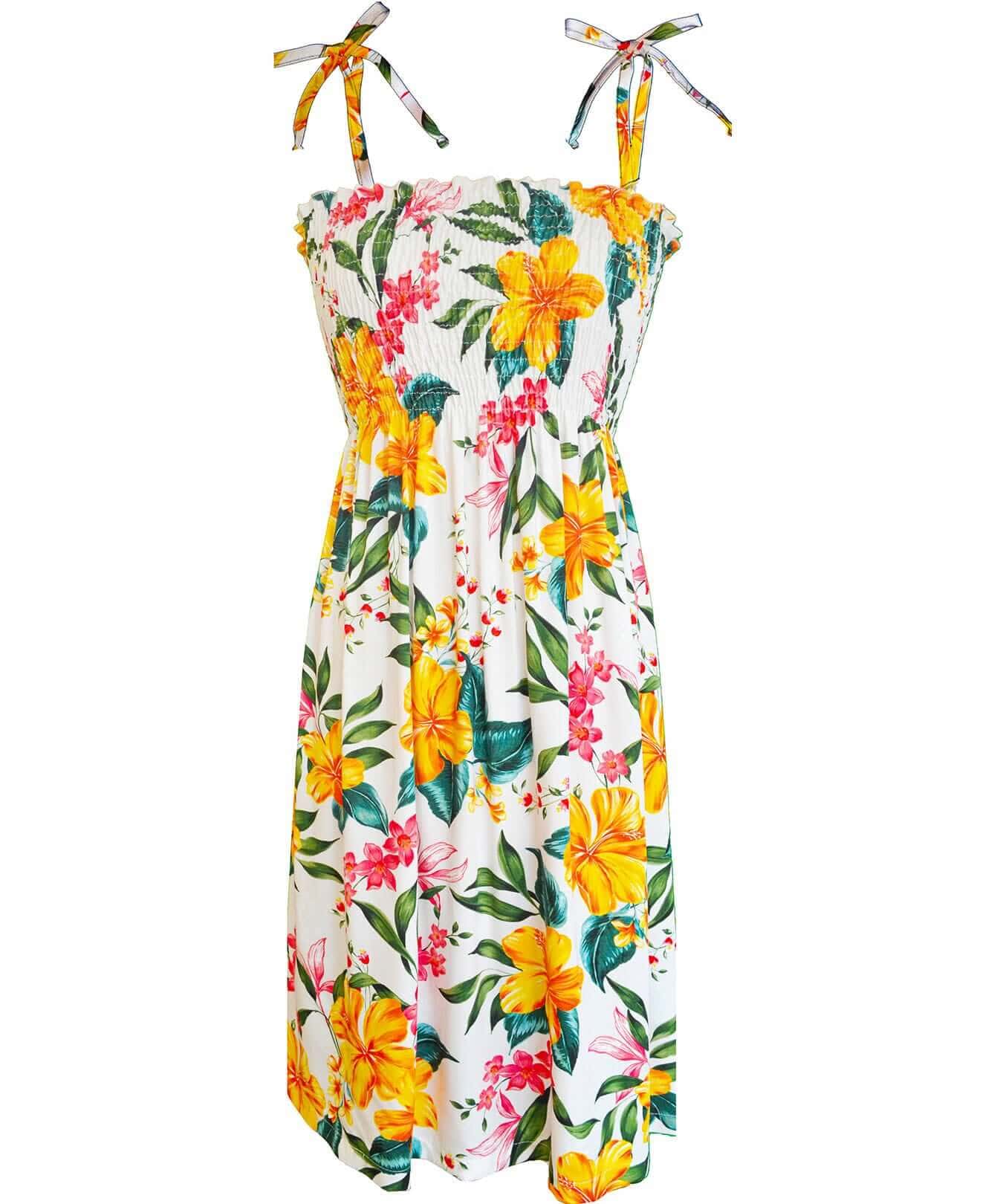 Kahanuola Smock Short Tropical Dress