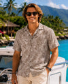 Relaxed Fit Rayon Poplin Brown Aloha Shir