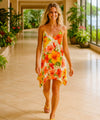 Short Hawaiian Dress with Scarf Hem Cream