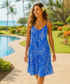 Short Rayon Hawaiian Dress with Scarf Hem Peri