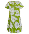 Taro Leave Short Sleeves Easy Pullover Style Hawaiian Dress Short Sleeves Dress