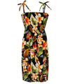 Tropical Spaghetti Strap Knee Length Tube Top Dress