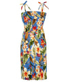 Tropical Spaghetti Strap Knee Length Tube Top Dress