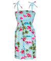 Flamingos Smock Tube-Top Short Hawaiian Dress