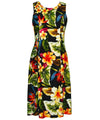 Birds of Paradise Tropical Rayon Midi Dress