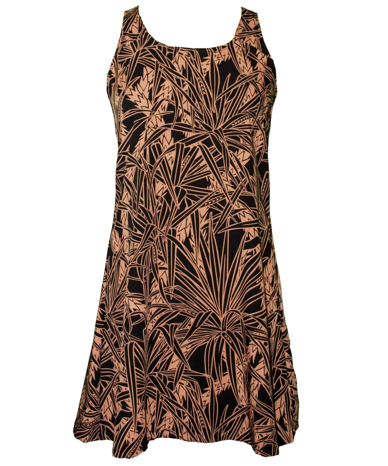 Short Back Cutout A-Line Hawaiian Dress