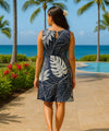 Short Sleeve Poly Spandex Tropical Hawaiian Dress