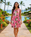 Short Tank Hibiscus Rayon Dress Pink