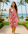 Short Tank Hibiscus Rayon Dress Pink