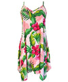 Short Dress with Scarf Hem Ewa Hibiscus