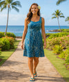 Tropical Paradise Short Hawaiian Dress Navy